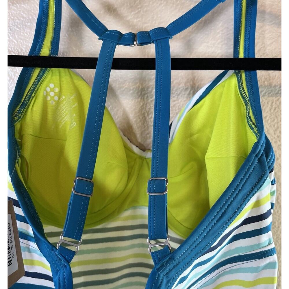 NWT Title Nine Pele Tankini Top 32DD Teal Blue Swim Strappy Underwire Bra - Picture 6 of 7